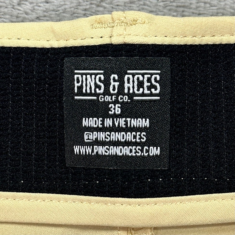 Pins & Aces Golf Shorts Men 36 Yellow Performance 4-Way Stretch New With Tags - Picture 2 of 13